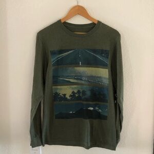 Olive Green Long-Sleeve Graphic Tee - Men's